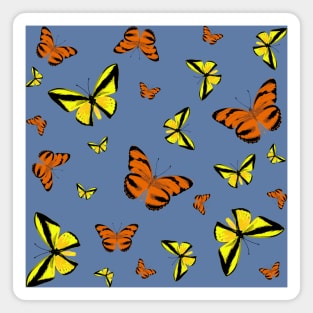 Orange and yellow butterflies Magnet